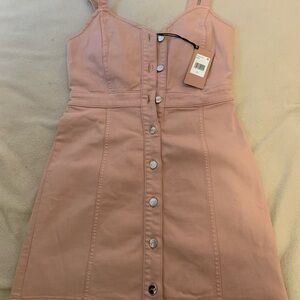 7 For All Mankind Pink Buttoned Mini Sundress